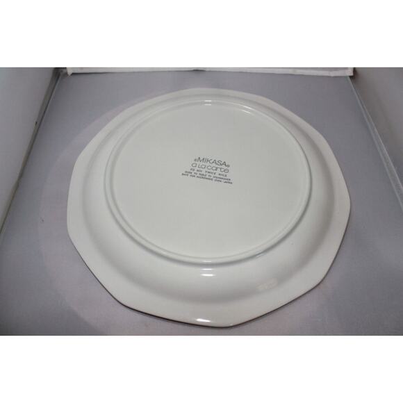 Mikasa "a la carte" Twice Nice Green FD-401 Set of 4, 10 sided Dinner Plates VTG - Picture 3 of 4